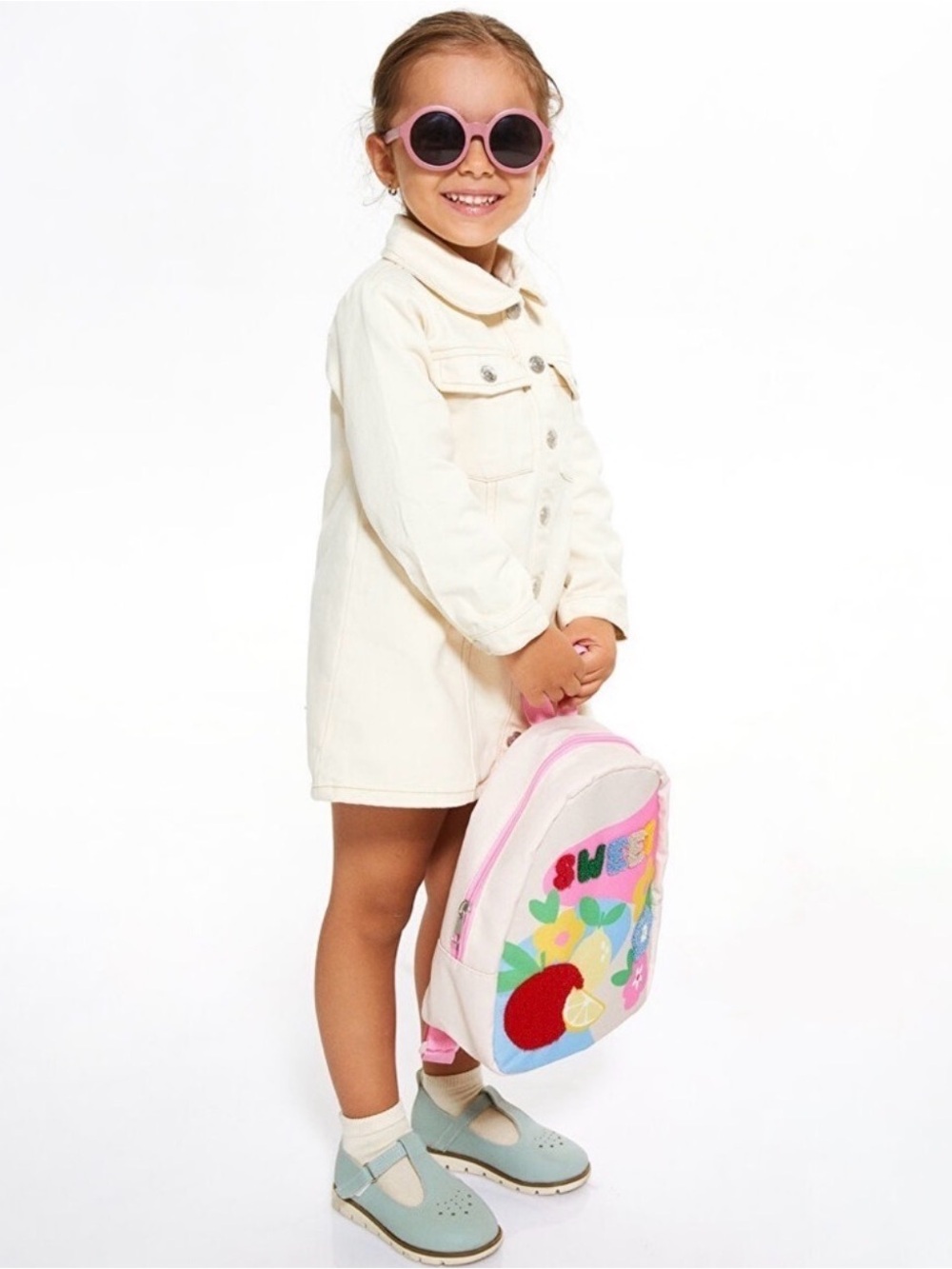 LC Waikiki Baby Cream Denim Shirt Dress 12-18M Button Front Cottagecore